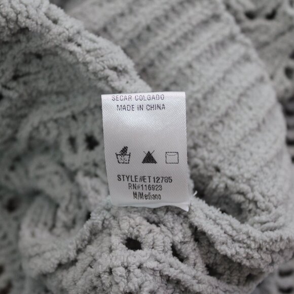 Easel Long Sleeve Boxy Pullover Knitted Sweater Grayish Green Medium - Picture 8 of 12